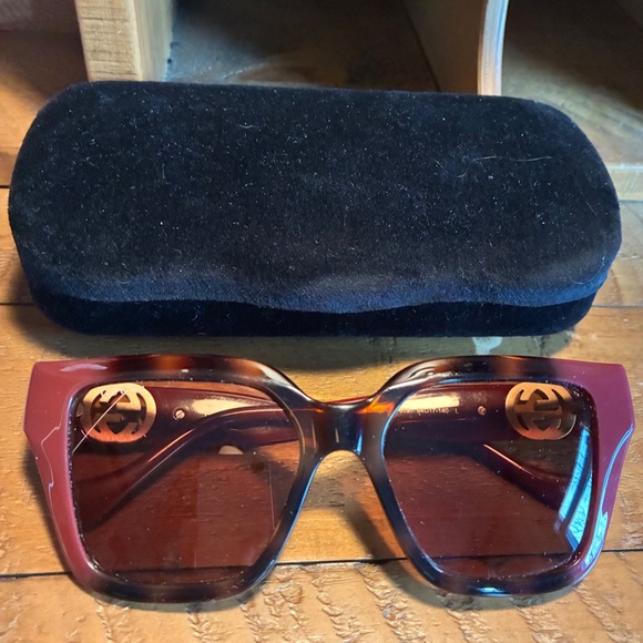 Gucci Accessories - Gucci Sunglasses Havana/Burgundy Square Frame
